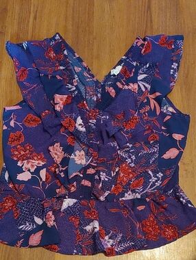 Sofia Jeans Floral Print Blouse Sz XXL